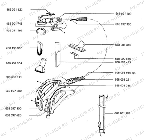 Взрыв-схема пылесоса Aeg V8800.5 - Схема узла Hose